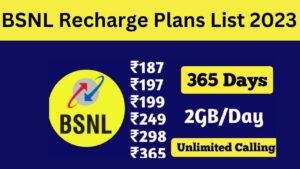 BSNL Recharge Plans List 2023