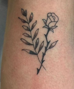 Rose And Willow Tree Tattoo